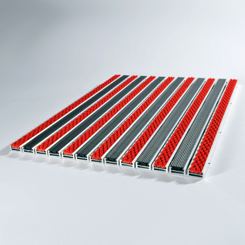 Tapis d'entrée 17RG premium rouge uni